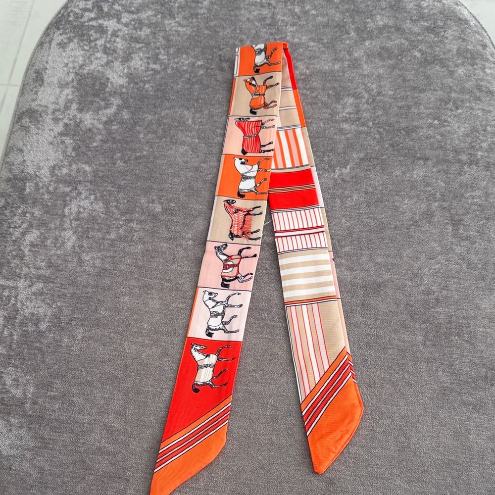 Colorful Silk Scarf with Animal Print